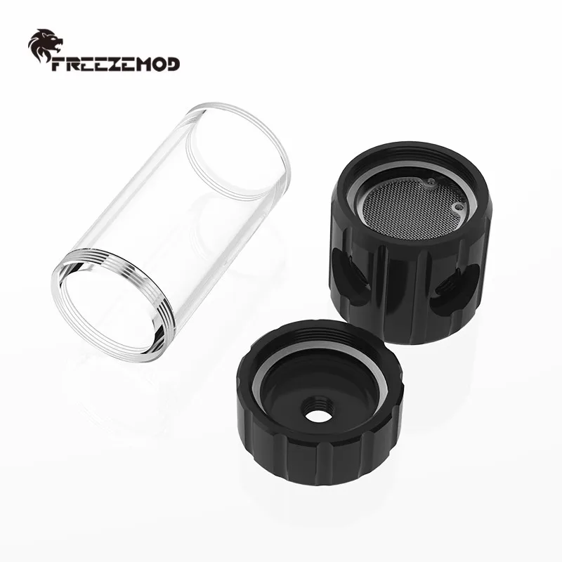 FREEZEMOD Transparent Computer Cylindrical Water Cooling Reservoir OD50MM POM Water Tank with Built-in Filtration PC Cooler