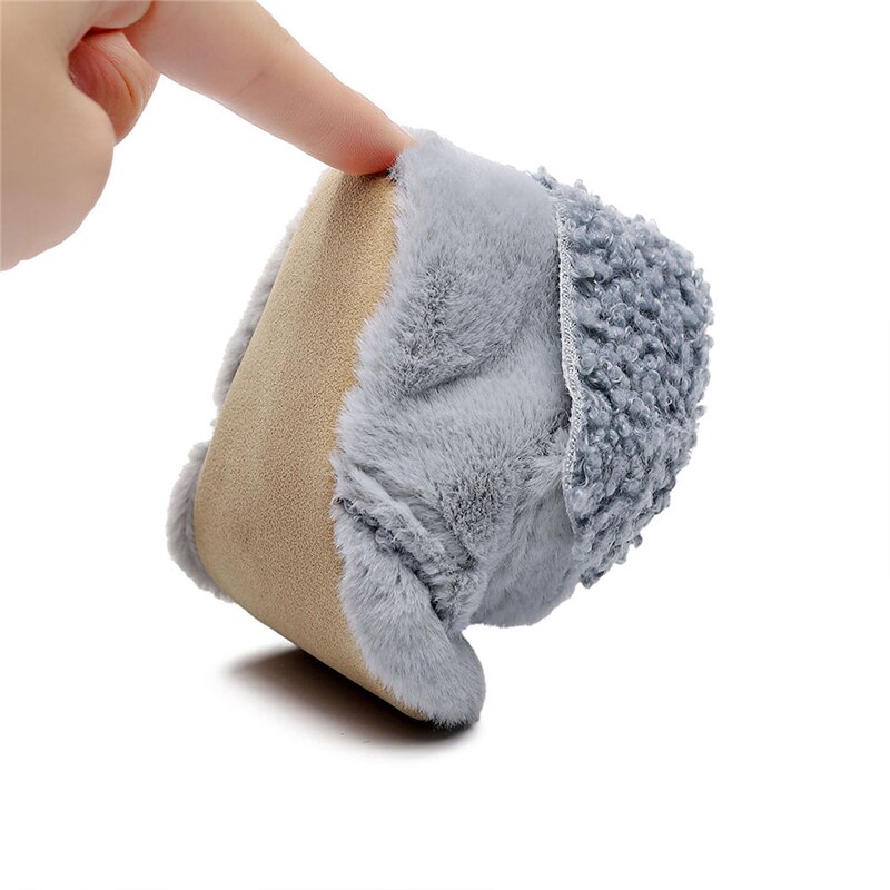 Baby kinderen winter bont wieg schoenen zachte zool pluche gevoerde pantoffels peuter eerste loopschoenen antislip bodems warme schoenen