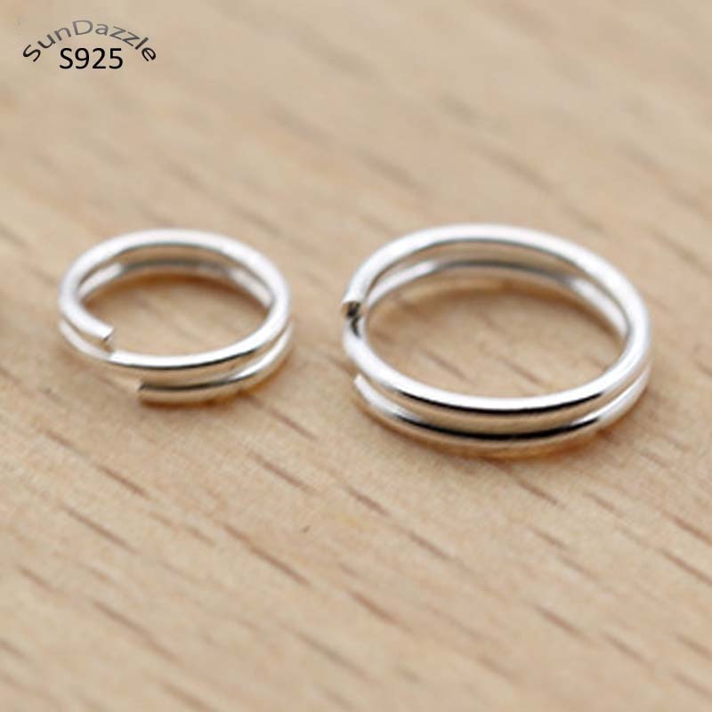 10 Stuks Echte Pure Solid 925 Sterling Zilveren Dubbele Open Jump Rings Split Ring Voor Maken Sleutelhangers Sieraden Bevindingen accessoires