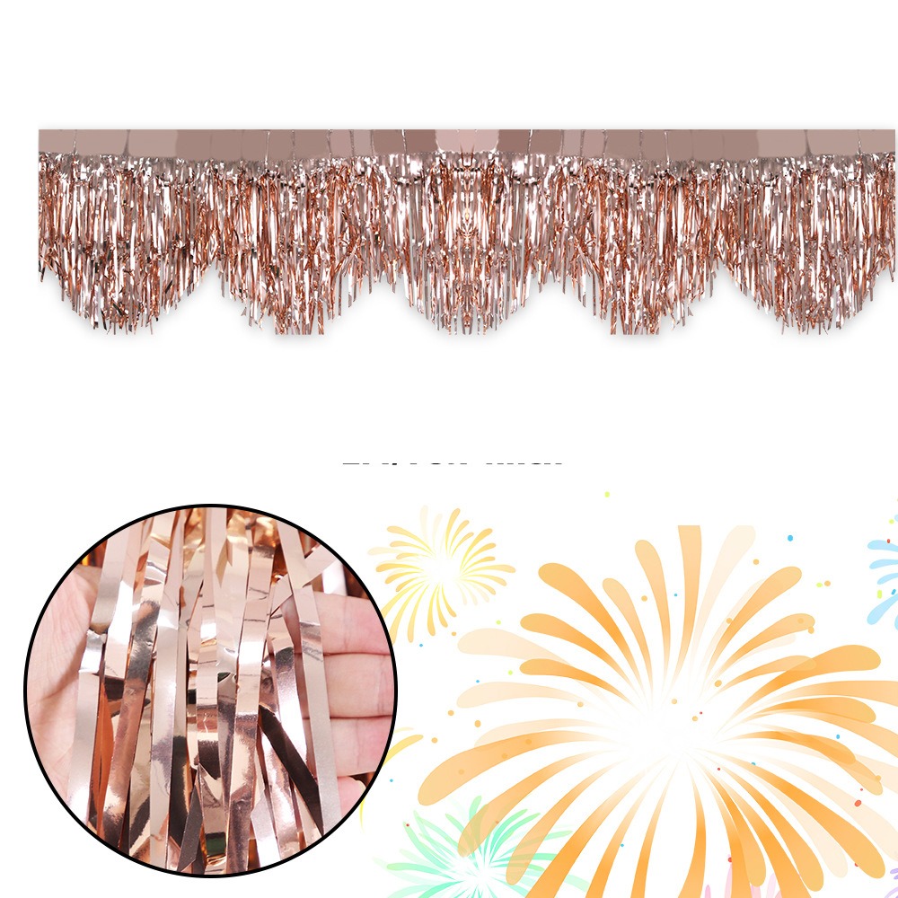 3 uds 50x200cm cortina de seda de lluvia ondulada PET cortina de lluvia decorativa con purpurina exquisita cortinas de fondo para decoración del hogar: Gris oscuro