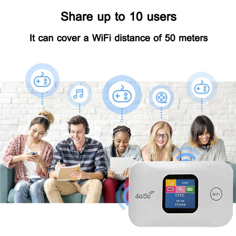 Kannettava 4g wifi-reititin mifi 150 mbps automobiili wifi langaton hotspot värinäyttö sim-korttipaikalla tukee 10 käyttäjää