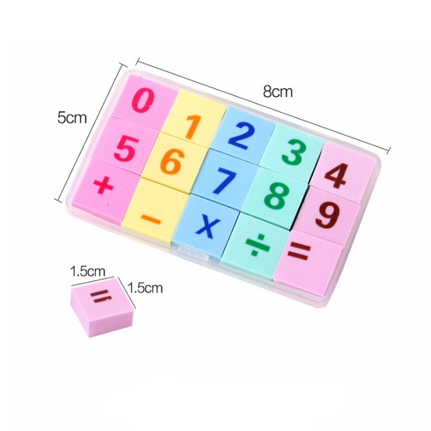 15pcs/lot Cute Little Rubber Stationery Learning For Kid Colorful Rubber School Stationery