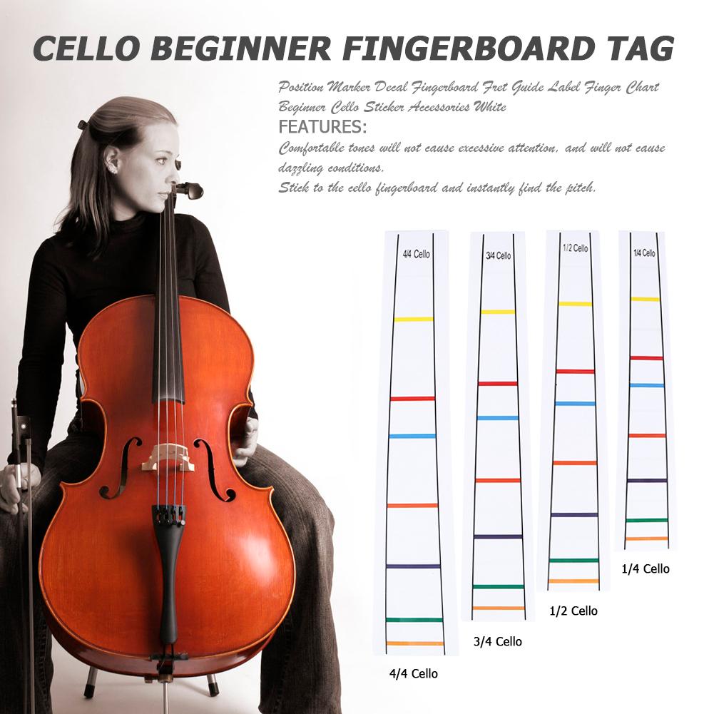 Calcomanía de posición para diapasón y trastes, etiqueta guía para violonchelo, gráfico de dedos para principiantes, accesorios, Instrumentos musicales