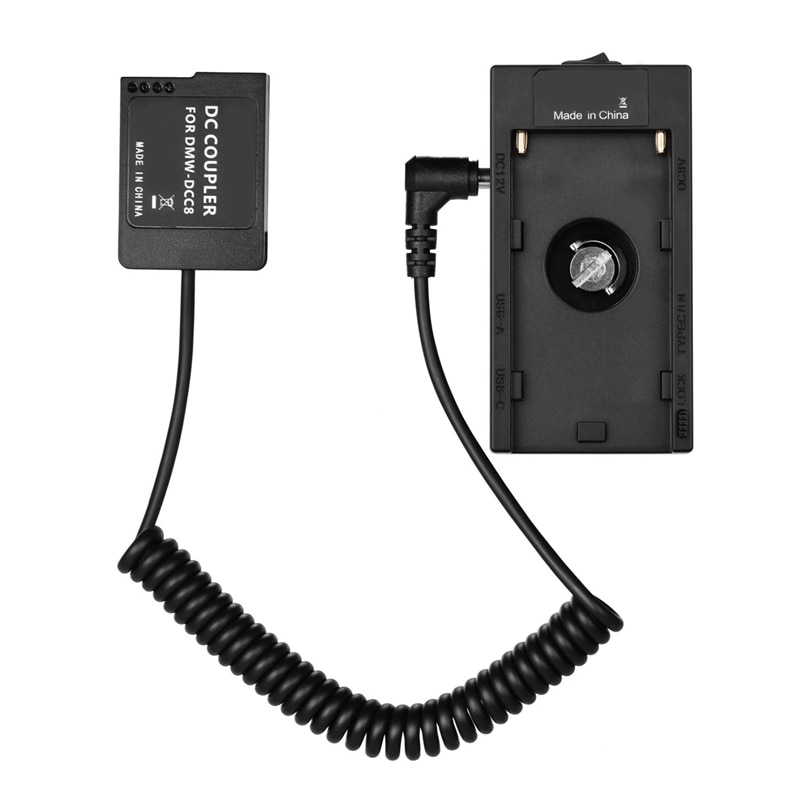 NP-F970 F750 Batterie Platte Halfter Adapter mit Dual USB Schnittstelle + NP-W126 Attrappe Batterie Koppler für Fuji X-A1/X-A2