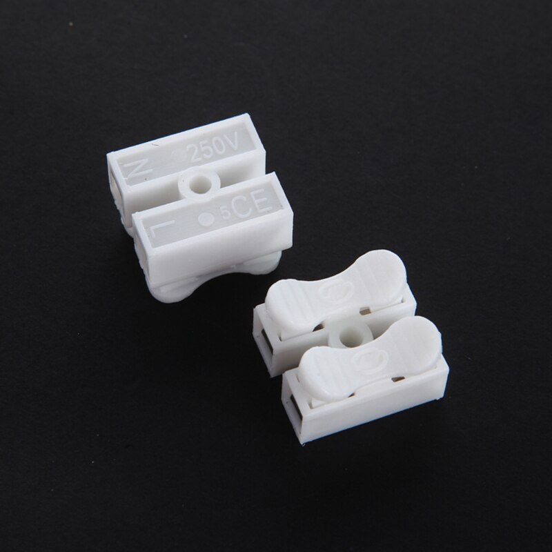 50 Stks/partij Push Type Draad Connector 2P Butt Joint Terminal Blokken Universele Connector Voor Led Lampen
