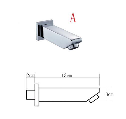Solid Brass Wall Outlet Wall Mounted Shower Spout Bath Tub Shower Mixer Faucet Spout Filler 180 degree Folding: Green
