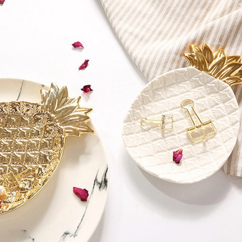 ananas di Stoccaggio in Ceramica Vassoio ananas Gioielli pallet Cibo pallet di Frutta Secca Piatto di Casa Decorazione Piatto bianco