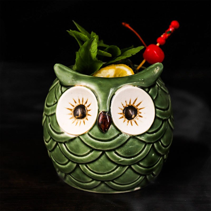 Copa de vino Tiki de Bar, vaso de cóctel Hawaiano con personalidad, creativa, Animal de cerámica, vasos para beber,