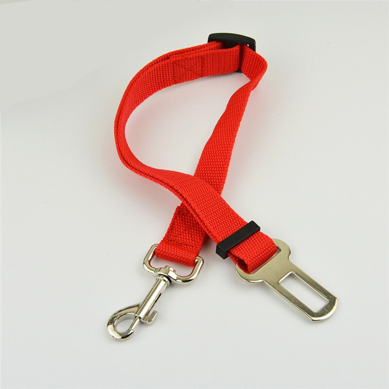 Ceinture de siège de voiture pour chat, harnais réglable, laisse en plomb pour petits et moyens chiens, Clip de voyage, fournitures pour animaux de compagnie, 5 couleurs: Rouge