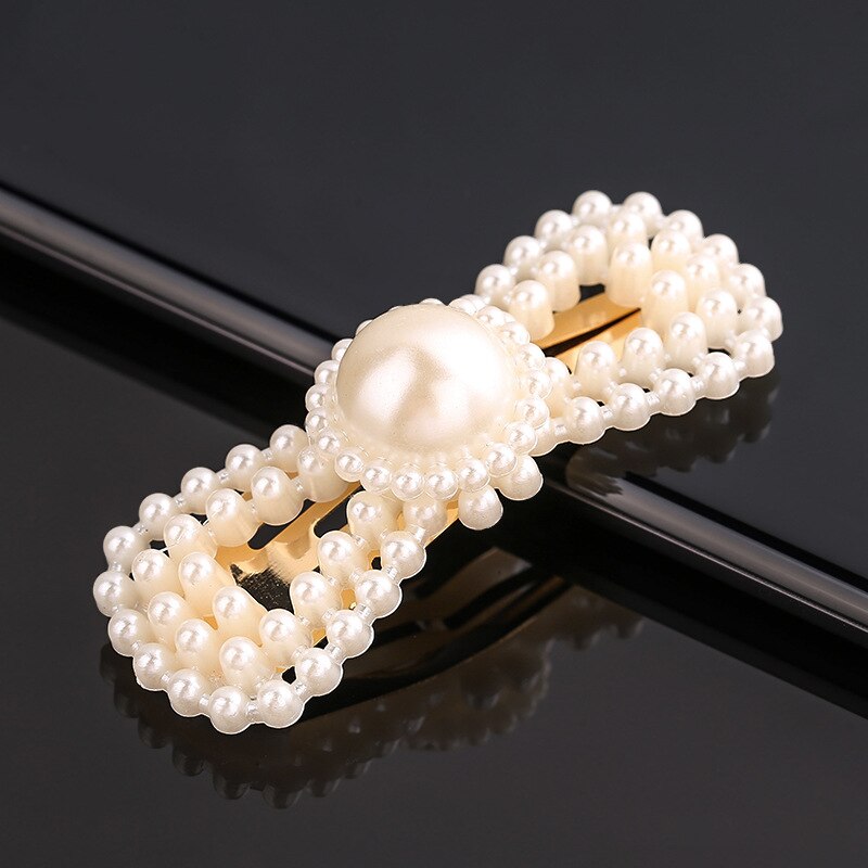 imitation pearl hairpin women's girl handmade pearl flower hairpin hair accessories