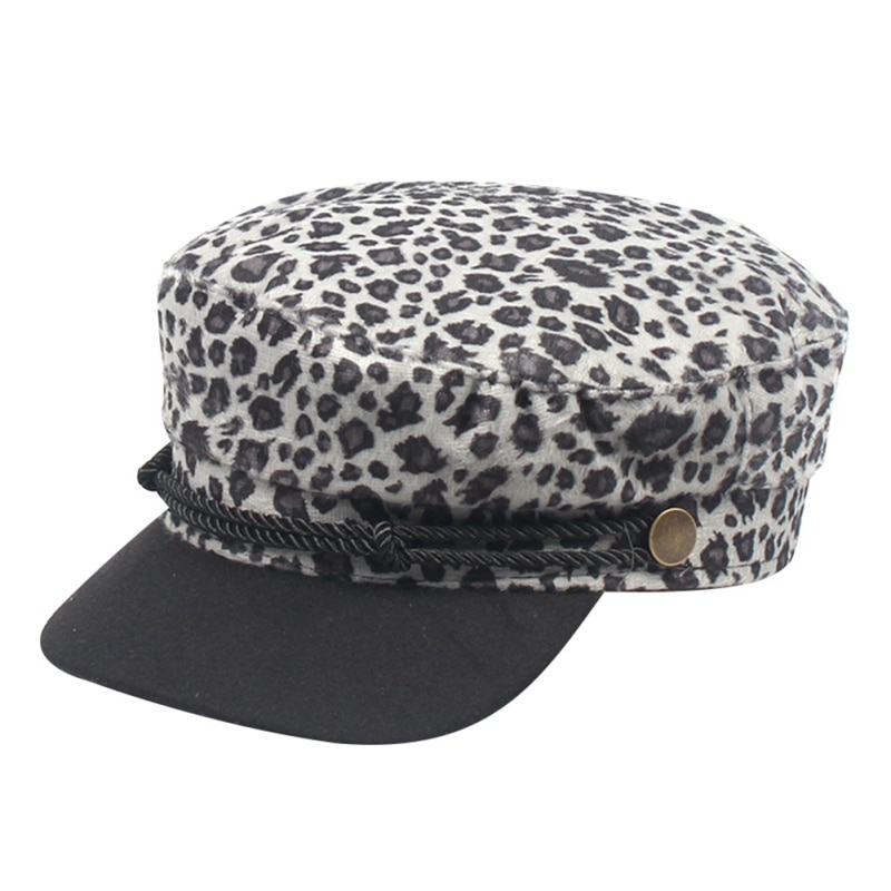 Ins viseras de leopardo boina de mujer Otoño e Invierno Retro viseras planas