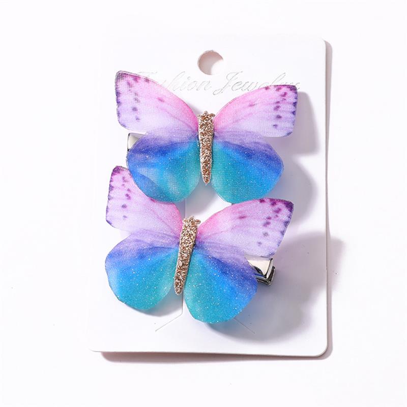 1 par de pinzas de pelo creativas para niños, pasador decorativo brillante para el pelo de mariposa, pasador para el pelo, accesorios para el pelo de niños,