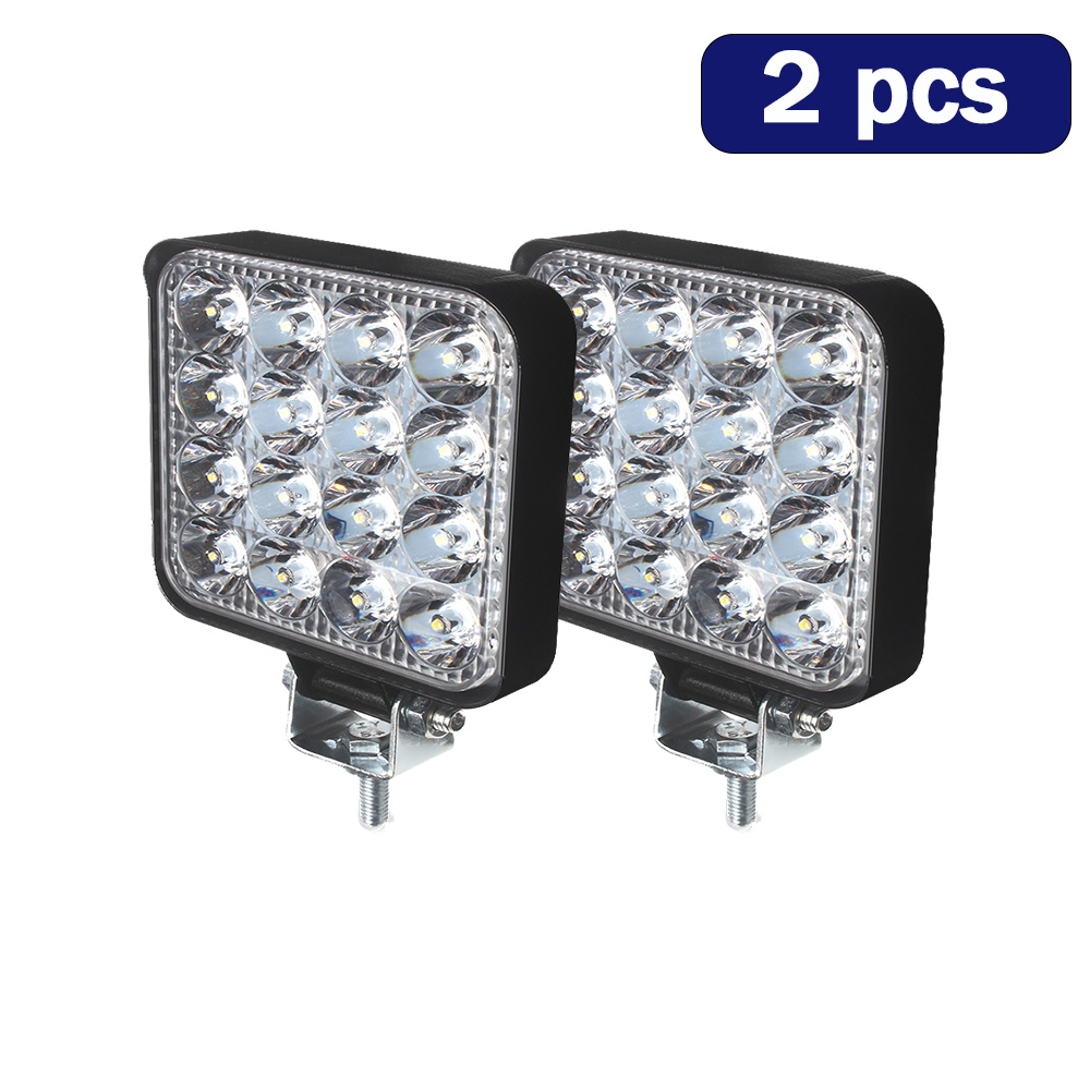 Bil ledet-lysbjelke 48w ledet-bjelker 16 barrer firkantet søkelyset offroad ledet-arbeidslys 12v 24v 27w til bil lastebil 4 x 4 4wd bil suv atv: Militærgrønn