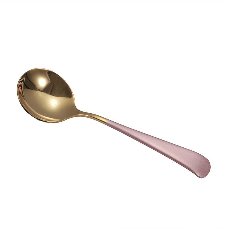 Kleurrijke Soep Lepel Elegante Koffie Lepels Rvs Dessert Lepels Keukengerei Mode Ronde Lepels Servies: 01