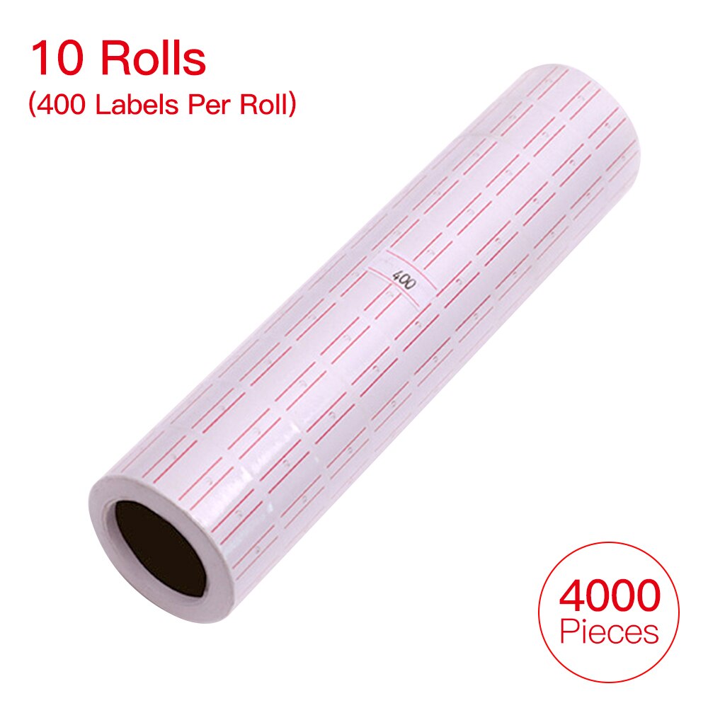 10 Rolls 4000 Stuks Etiketten Papier Wit Label Sticker Voor MX-5500 Prijstang Pricemarker