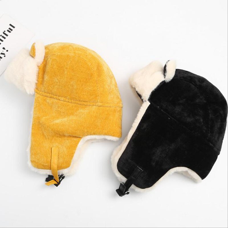 Ushanka – chapeau d'hiver épais pour femme, , coupe-vent, avec oreillettes