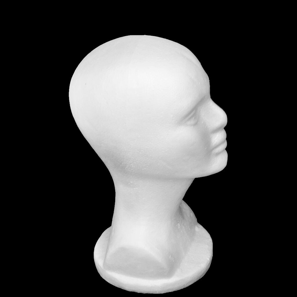 Male Polystyrene Styrofoam Model Head Mannequin Stand for Wig Hair Hat Glasses Display