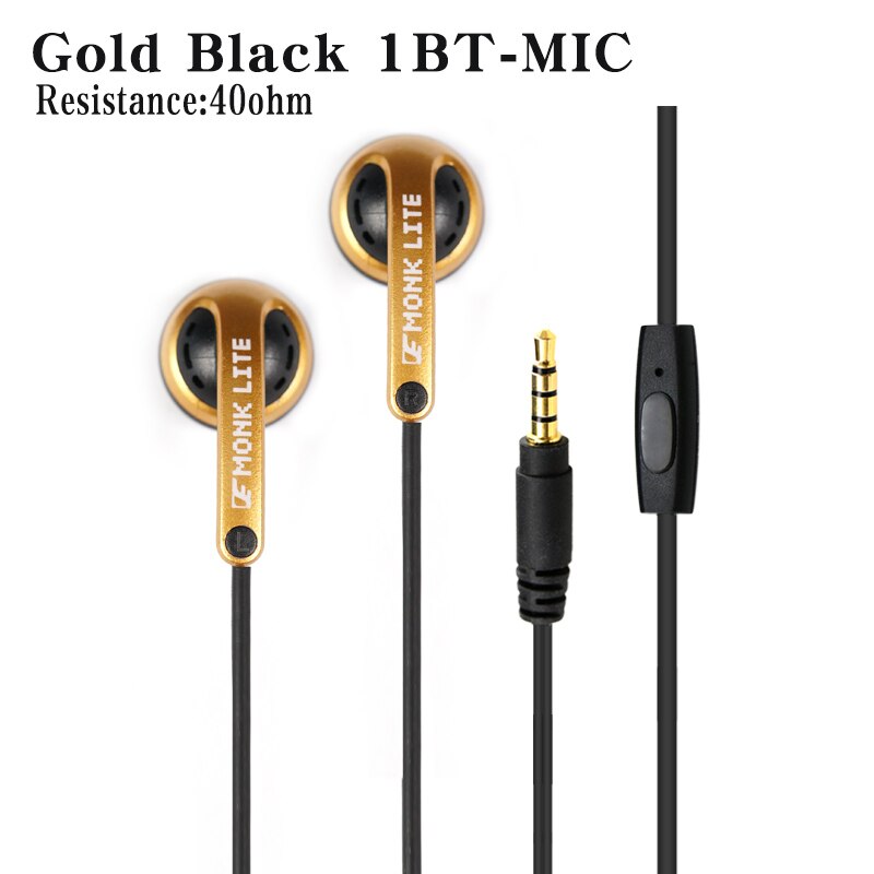 Venture Electronics VE Monk Lite Earbud Hifi Earphone Headphone for Mobile Phone: Gold Black 1click