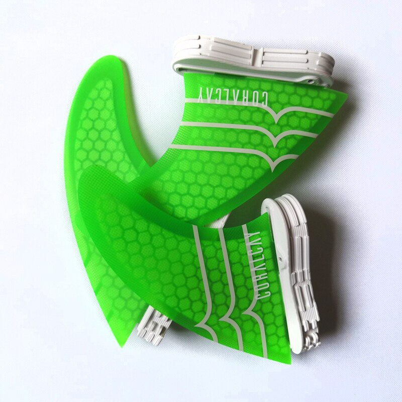 Aletas para tabla de Surf Coral-cay FCS, Tri Truster, amarillo, rojo, verde, fibra de vidrio, kitesurf, quillas FCS de windsurf
