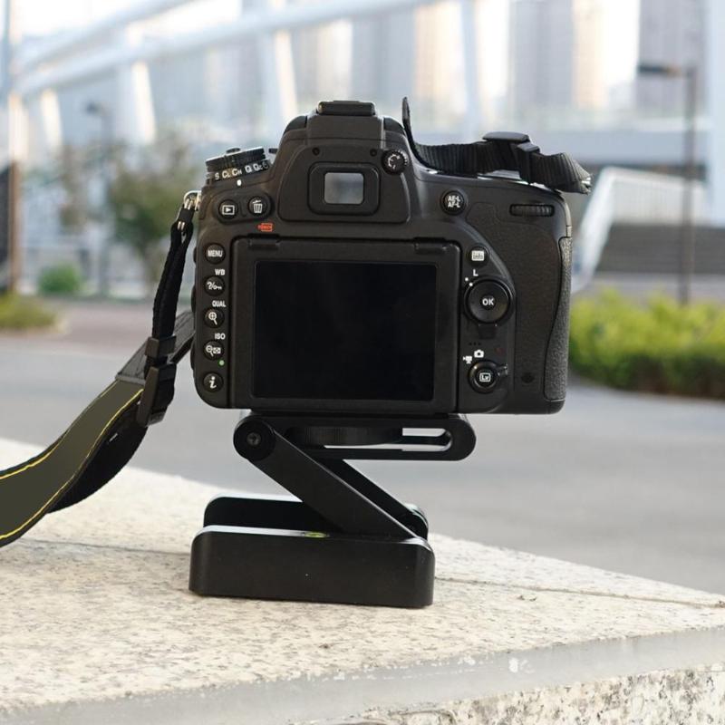 ALLOYSEED Folding Z Flex Tilt Tripod Head Aluminum Alloy Folding Z Tilt Head Quick Release Plate Stand Mount For Phones Camera