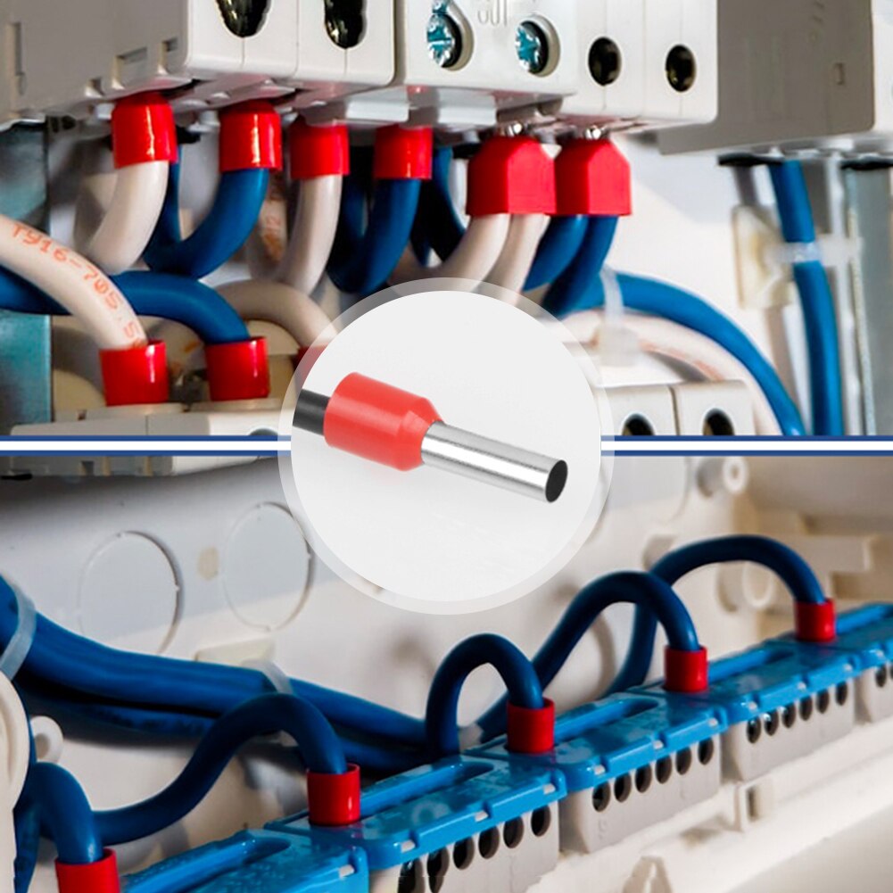 1200pcs Copper Tubular Terminal Wire Connection Crimp Electrical Wiring Connector Crimping Insulated Tube Terminals Set Suit