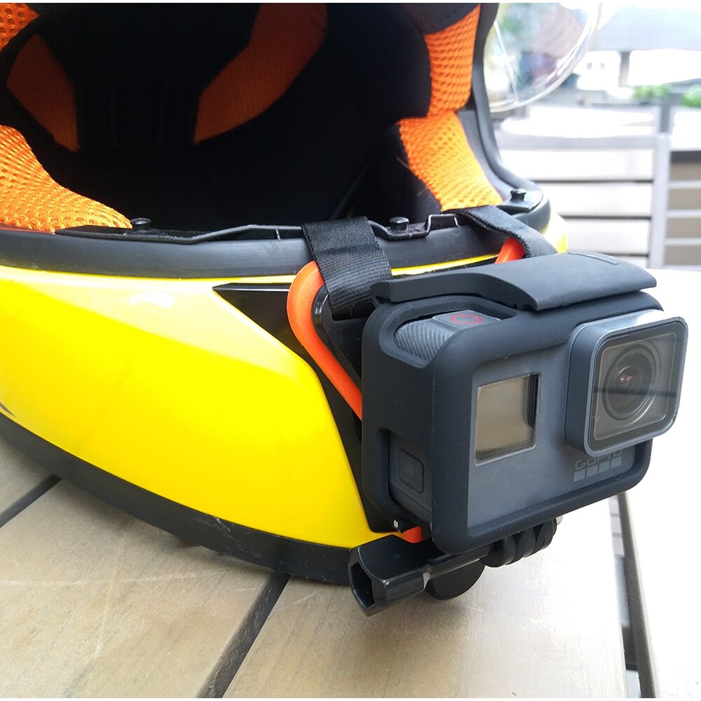 Accesorios para Gopro Hero 87 6 5, adaptador de soporte de montaje fijo en la barbilla delantera del casco de motocicleta para Xiaomi Yi 4K EKEN H9 SJCAM Sj4000