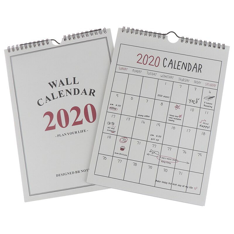 1PC bonne journée mur calendrier Agenda organisateur dessin animé calendrier quotidien calendrier planificateur