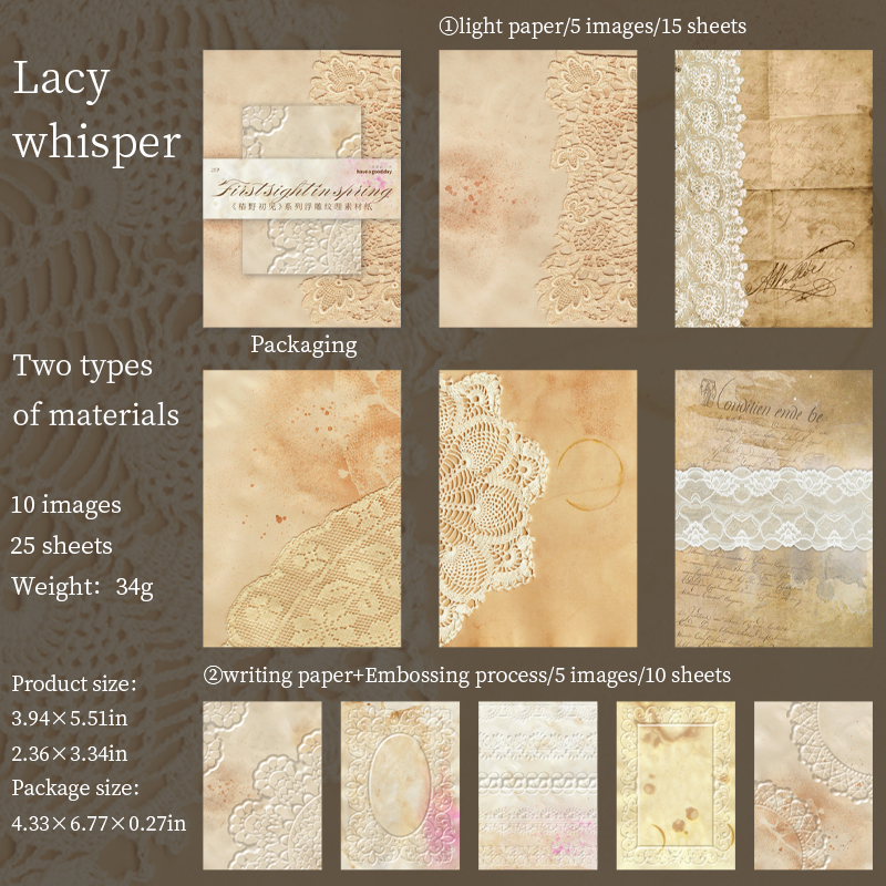 Journal GO, 25 uds., Material de textura en relieve , papel para diario, álbum de recortes, decoración de Collage, papel de fondo Vintage: YELLOW