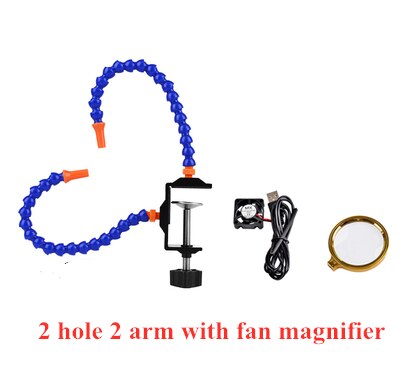 Toolour Bench Vise Table Clamp Soldering Station with 3pc Flexible Arms Soldeirng Iron Holder PCB Welding Repair Third Hand Tool: Green