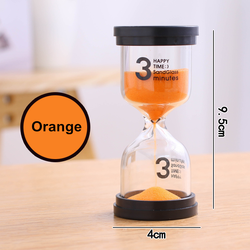 Hourglass 1/3/5/10/15/30 Minutes Hourglass 60 Minutes 45 Minutes Christmas Timer Home Decoration Dining Accessories C137: Orange   3 Minutes
