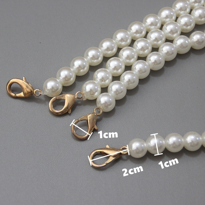 Woman Handbag Accessory White Pearl Chain Replacement Cute Strap Women Shoulder Lovely Round Beads Handle Chain