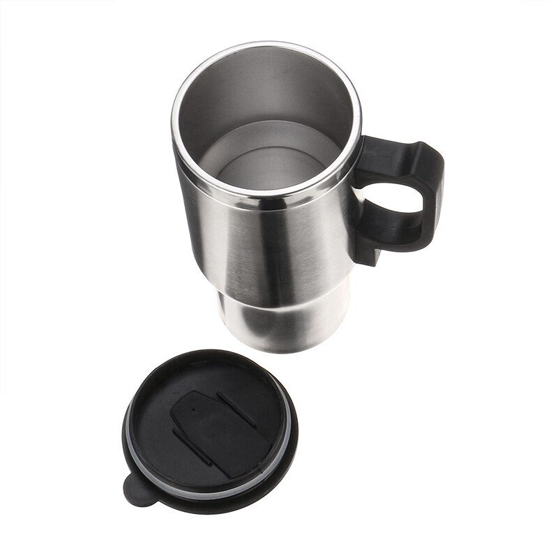 450ml Car Electric Heated Mug Vehicle Heating Cup Stainless Steel Car Insulated Mug Travel Tea Coffee Cup