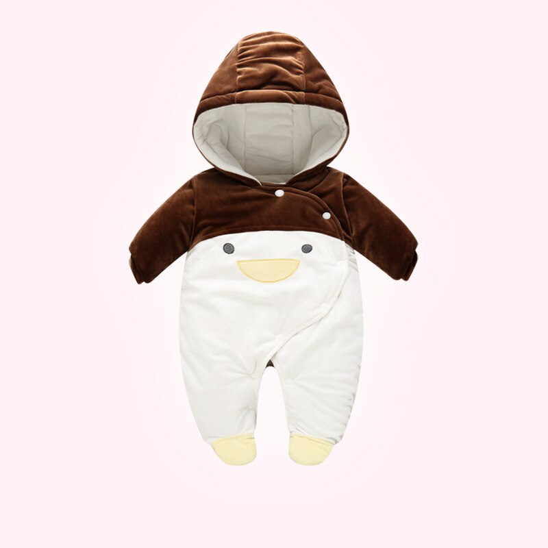 Babykleding voor 0-3 maanden, baby winter jumpsuit, eend, kinder rompertjes, babyjongens winterkleding, flanel, kostuum, dieren romper, onesie
