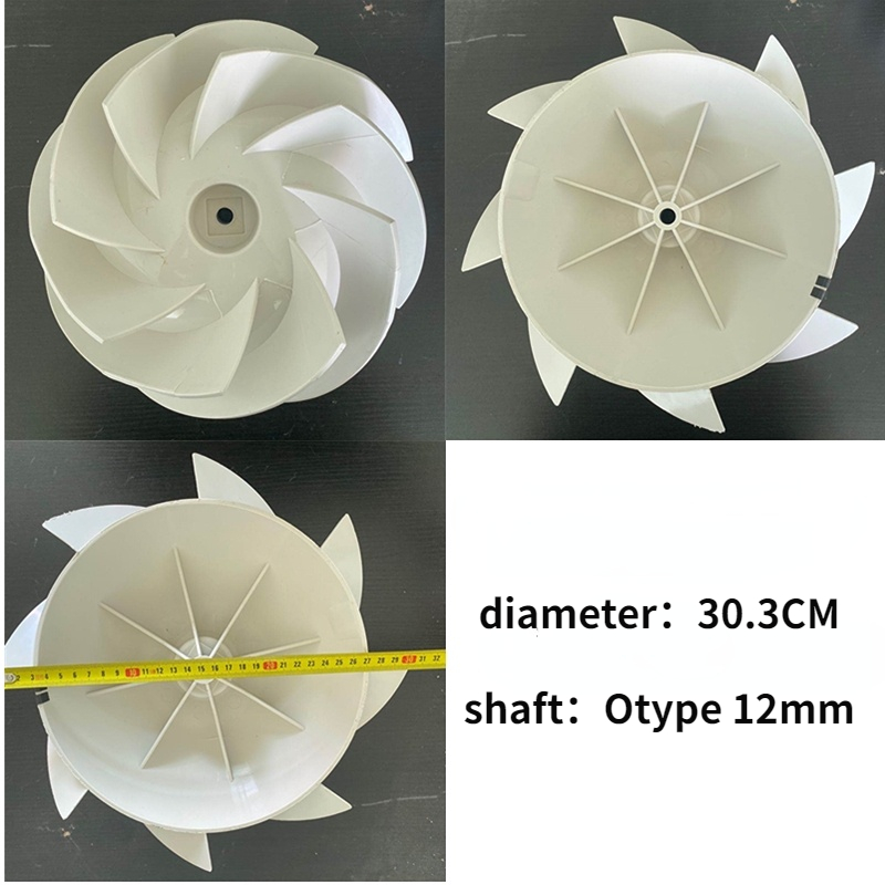 1pc plastventilationsblade udstødningsventilatorhjul til kanalventilator skråstrømningsblad vindhjul ventilationsfittings: Beige