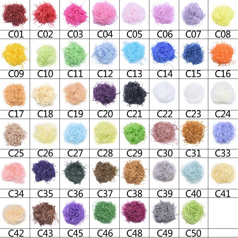 50 gr/beutel Geschreddert Papier Bast Streifen Papier Konfetti Kasten Füllung Material für Weihnachten Hochzeit Party Dekoration Lieferungen