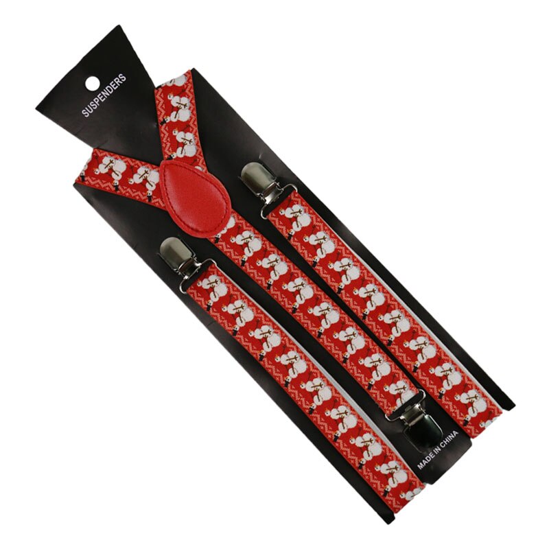 2.5cm brede jule-røde print seler justerbare y-ryg seler seler xmas