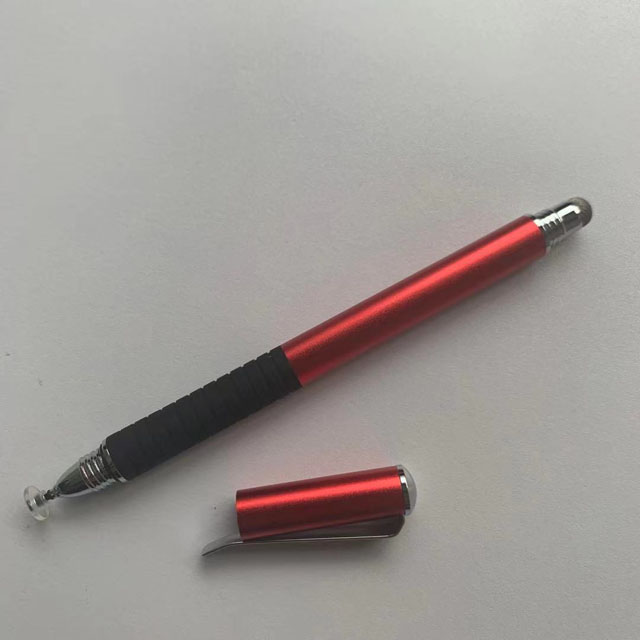 2 in 1 Precision Series Disc Stylus Drawing Touch Pen with 2 Replaceable Disc Tips and 1 Fiber Tip for All Touch Screen Devices: Red