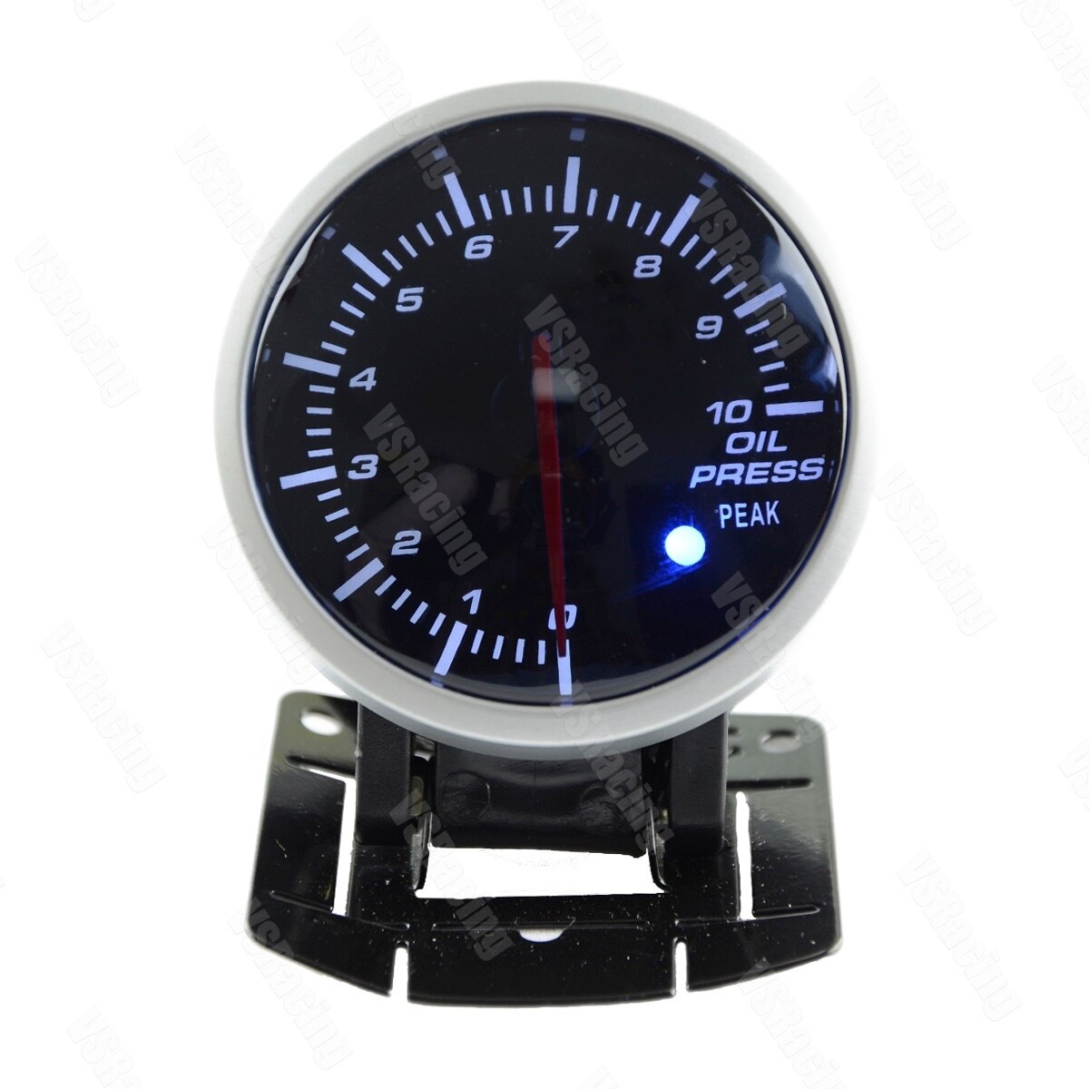 2.5 tommer 60mm universal 12v df link bf gauge bilmåler oljepress racing måler rød og hvit lett motoroljetrykk