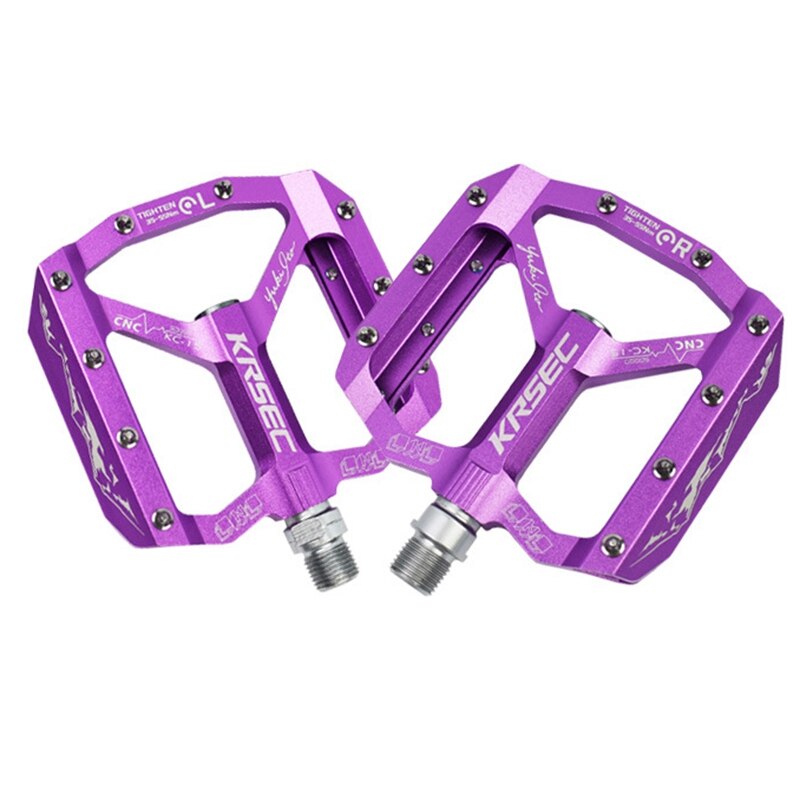 KRSEC 1 Pair Bike Pedals Ultralight Aluminum Alloy CNC Mtb DH XC Mountain Bicycle Pedals: Purple