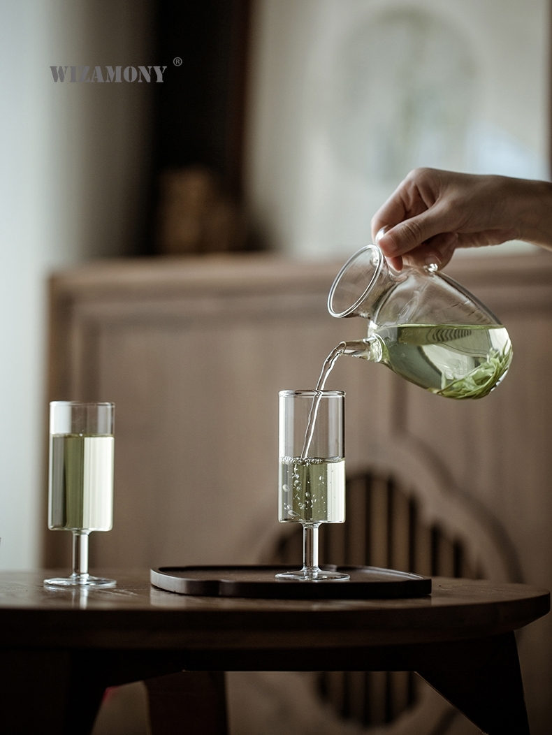 WIZAMONY-TETERA de té verde de vidrio, resistente a altas temperaturas, maceta de estilo japonés, soporte, trompeta, Song pot, taza de feria