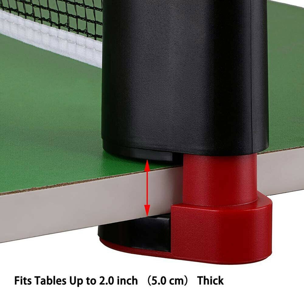 Portable Ping Pong Net Rack Retractable Table Tennis Net for Ping Pong Train Gym Home 1.7Meter Can Clamp Thickness 5cm