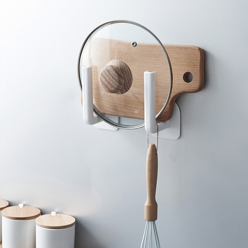 2Pcs Naadloze Stickers Opbergrek Huishouden Rack Wall Mount Organizer Holder Hook Punch-Gratis Keuken Badkamer Woonaccessoires