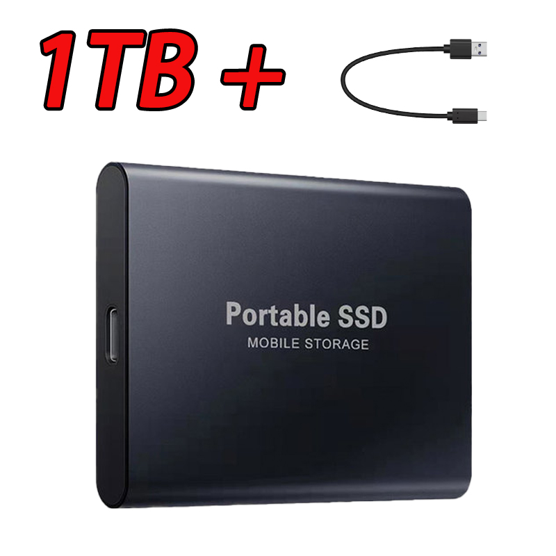 Ekstern ssd bærbar solid state-drev 1tb 4tb ultrahurtig harddisk til bærbar mac pc stationær data backup lagring disk: Rød