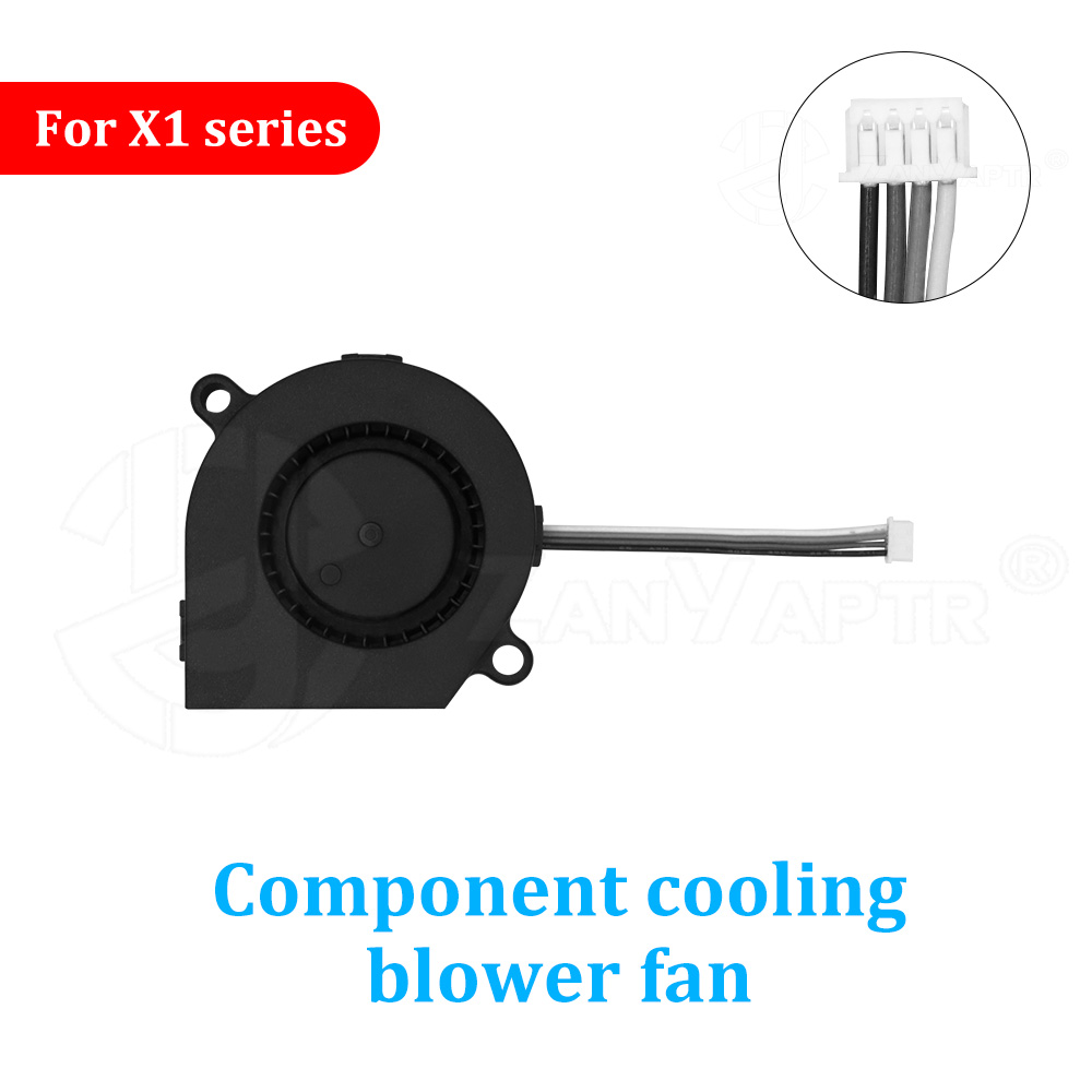Cooling Fan For Bambu Lab X1 X1C P1 P1S Front Shell Component Cooling Drum Fan Model Double Ball Bearing High Speed 5015: 0.2mm / Red