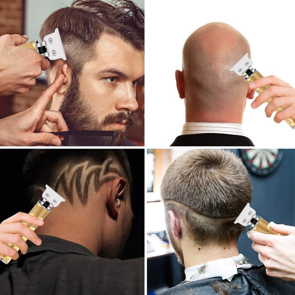 4 farver trådløs mand trimmer hårskæring til mænds genopladelige elektriske skaldede klipper skæg, der skærer nul gappet trimmer