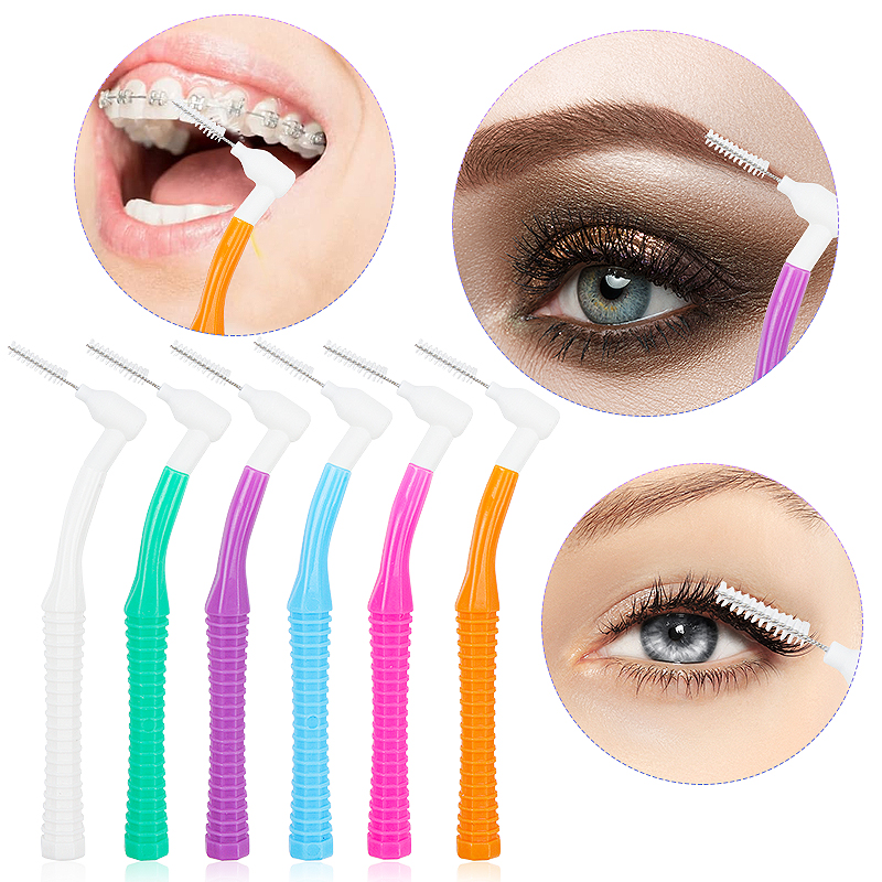 10 Pcs Orthodontic Toothpick Teeth Whitening Tooth Pick ToothBrush Oral Hygiene Care Tools L Shape Push-Pull Interdental Brush