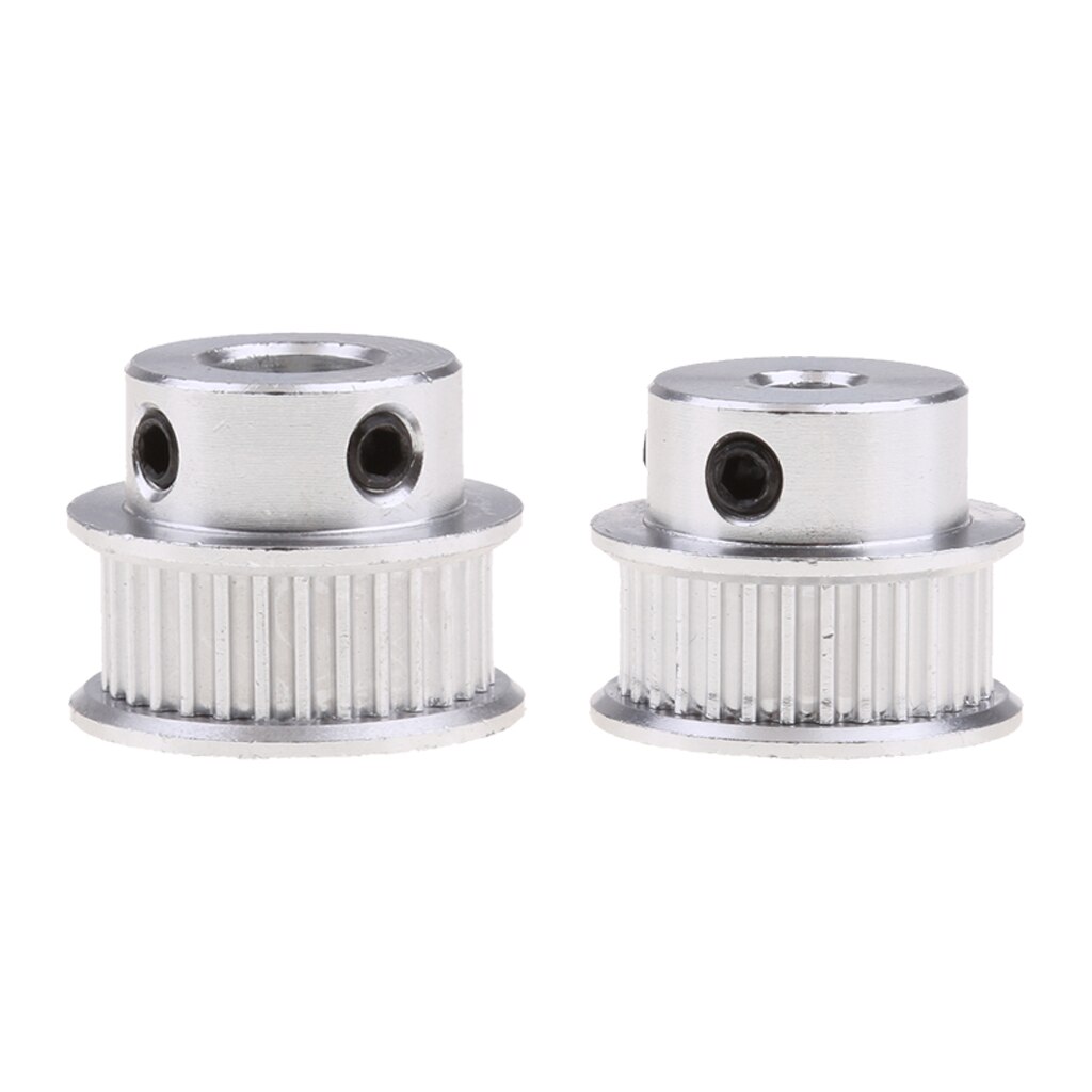 2 Stuks Aluminium GT2 Timing Katrol 30 Tanden Boring 5Mm + 8Mm Voor 3D Printer 6Mm Breedte distributieriem