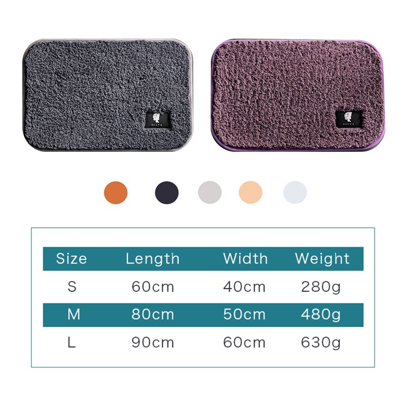 Home Bath Mat Non-Slip Bathroom Carpet Rectangle Washable Mats Microfiber Home Carpets kitchen Toilet Floor Decor