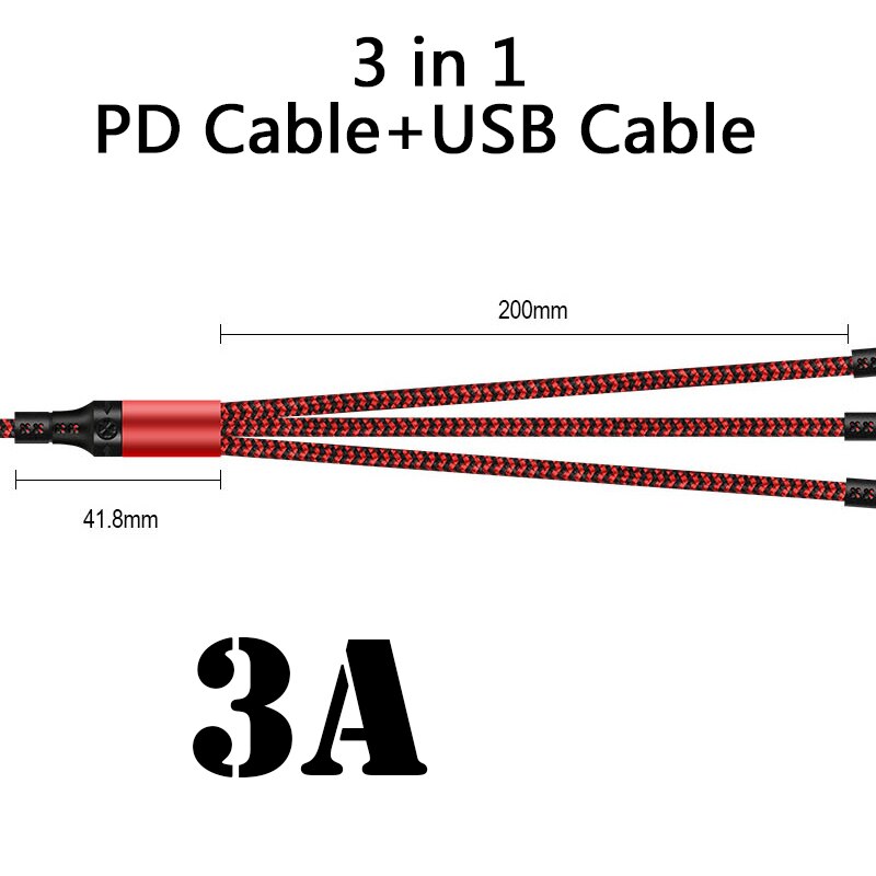Cavo di ricarica Usb 5 in 1 doppio scudo ricarica Super veloce per iPhone 13 Pro Max 12 Pro 11 Xs Xr 8 7 6 cavo di sincronizzazione Multi dati