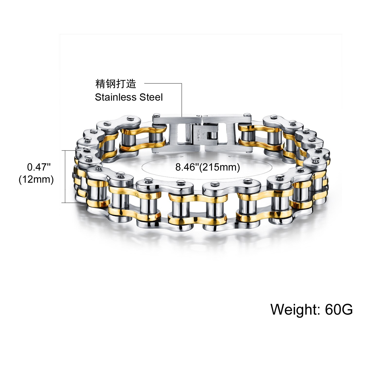 Hemiston Modieuze Titanium Stalen Heren Armband Rock Persoonlijke Locomotief Keten Fiets Armband Voor Vrouwen